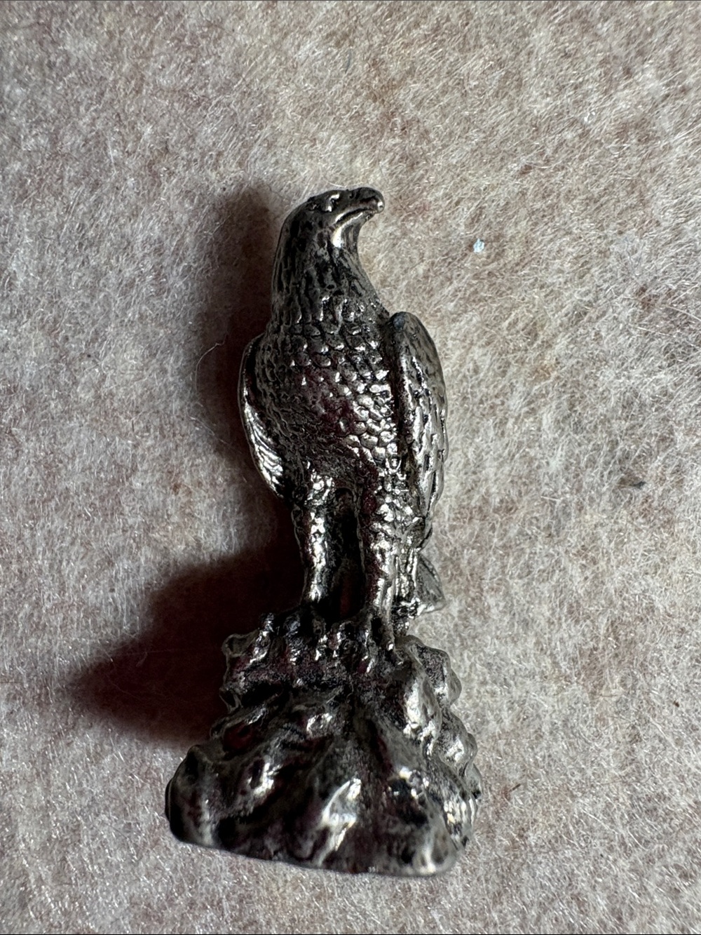 Pewter Eagle Figurine - Silver Decorative Bird Statue